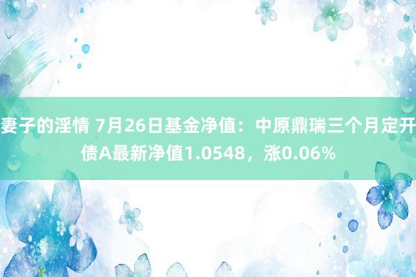 妻子的淫情 7月26日基金净值：中原鼎瑞三个月定开债A最新净值1.0548，涨0.06%