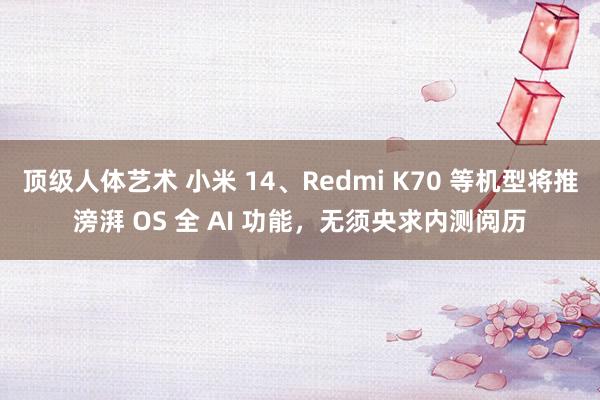 顶级人体艺术 小米 14、Redmi K70 等机型将推滂湃 OS 全 AI 功能，无须央求内测阅历