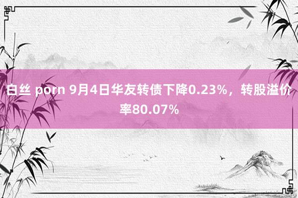 白丝 porn 9月4日华友转债下降0.23%，转股溢价率80.07%