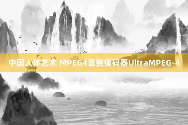 中国人体艺术 MPEG4退换编码器UltraMPEG-4