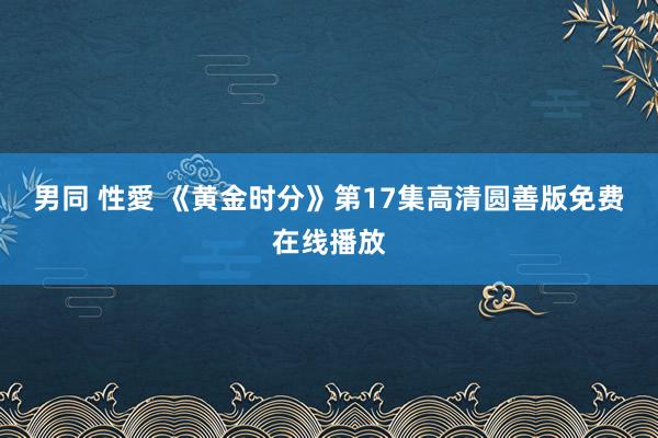 男同 性愛 《黄金时分》第17集高清圆善版免费在线播放