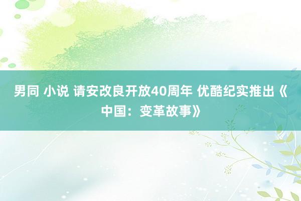 男同 小说 请安改良开放40周年 优酷纪实推出《中国：变革故事》